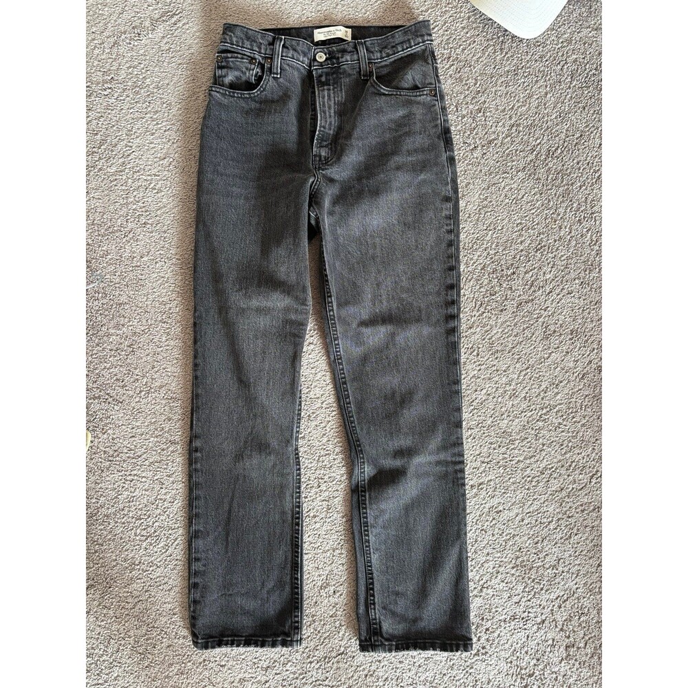Abercrombie & Fitch The 90s Straight Ultra High Rise Black Jeans 26/2